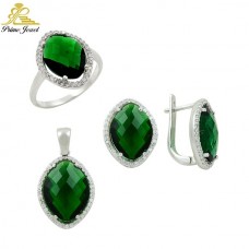 Gümüş zirkon taşlı set